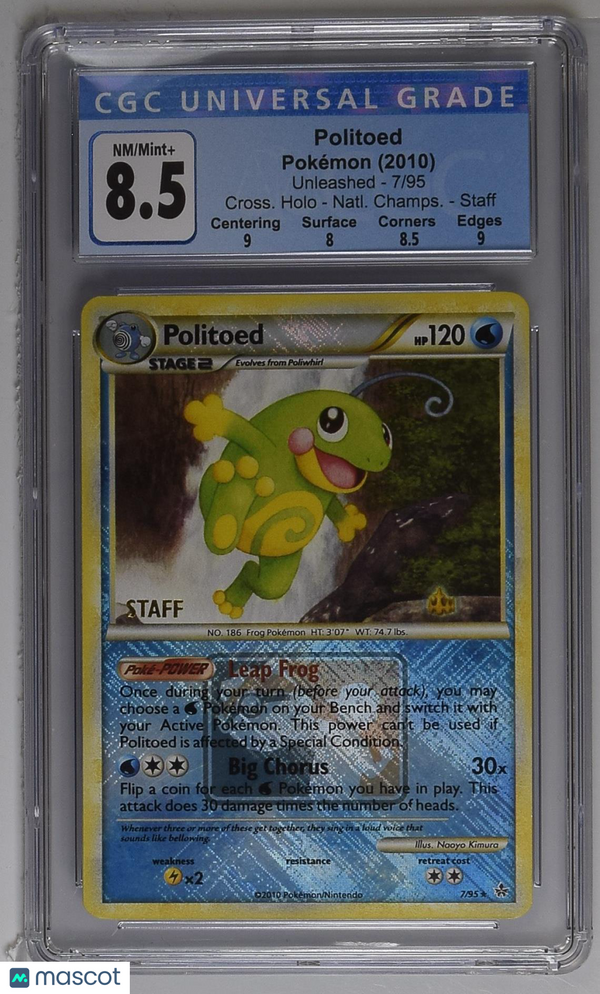 2010 Unleashed National Championships Staff Promo Politoed #7/95 CGC 8.5