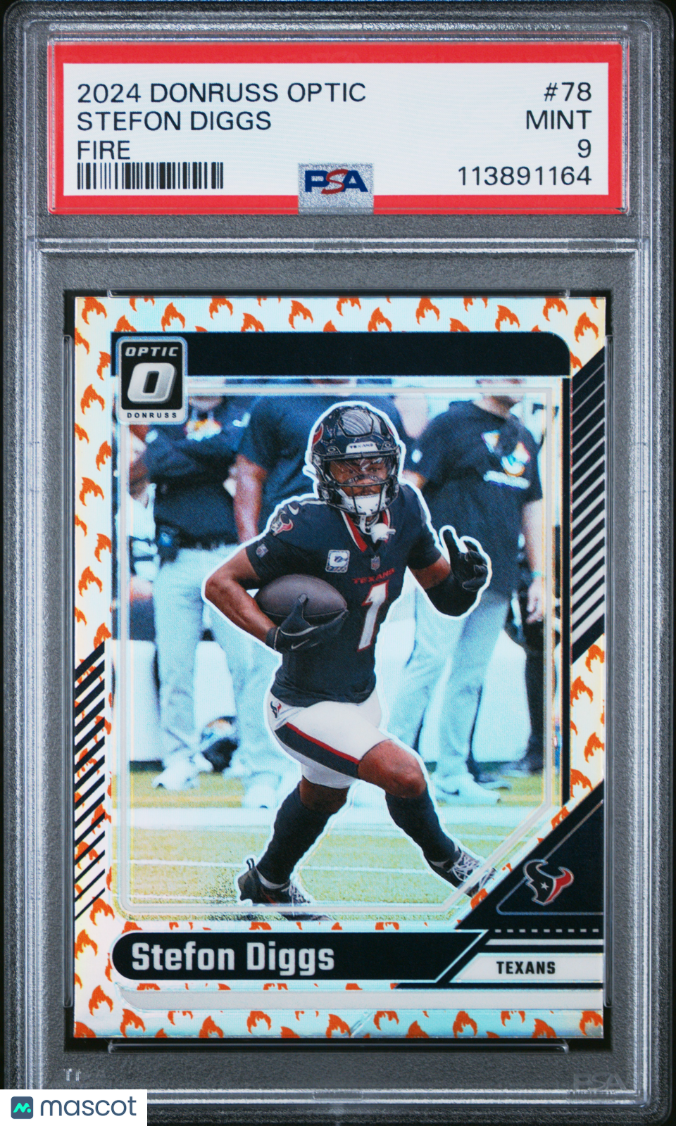 2024 Panini Donruss Optic Stefon Diggs Fire #78 PSA 9 Houston Texans
