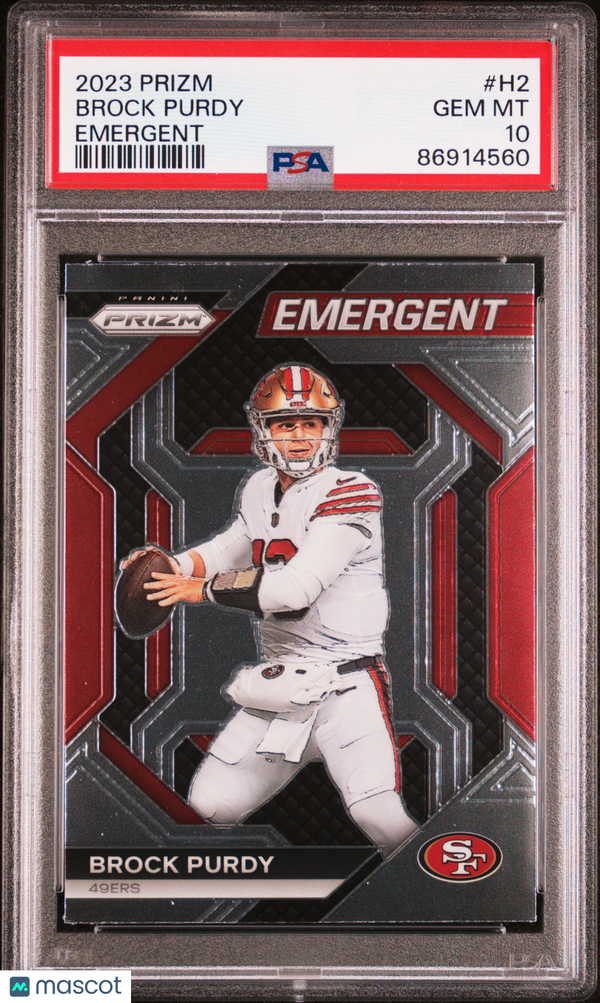 2023 Panini Prizm Emergent Brock Purdy #H2 PSA 10 Football