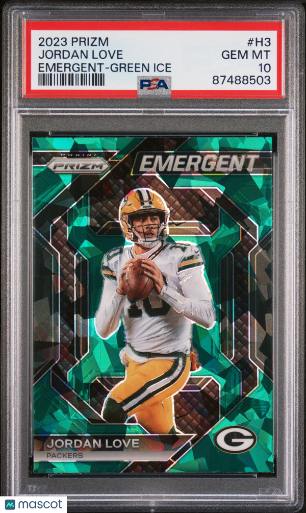 2023 Panini Prizm Emergent Jordan Love #H3 PSA 10 Football