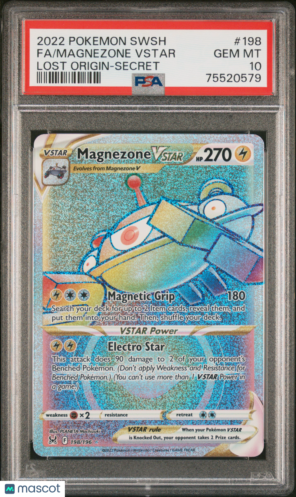 2022 Pokemon Sword & Shield Lost Origin Magnezone VSTAR #198 PSA 10