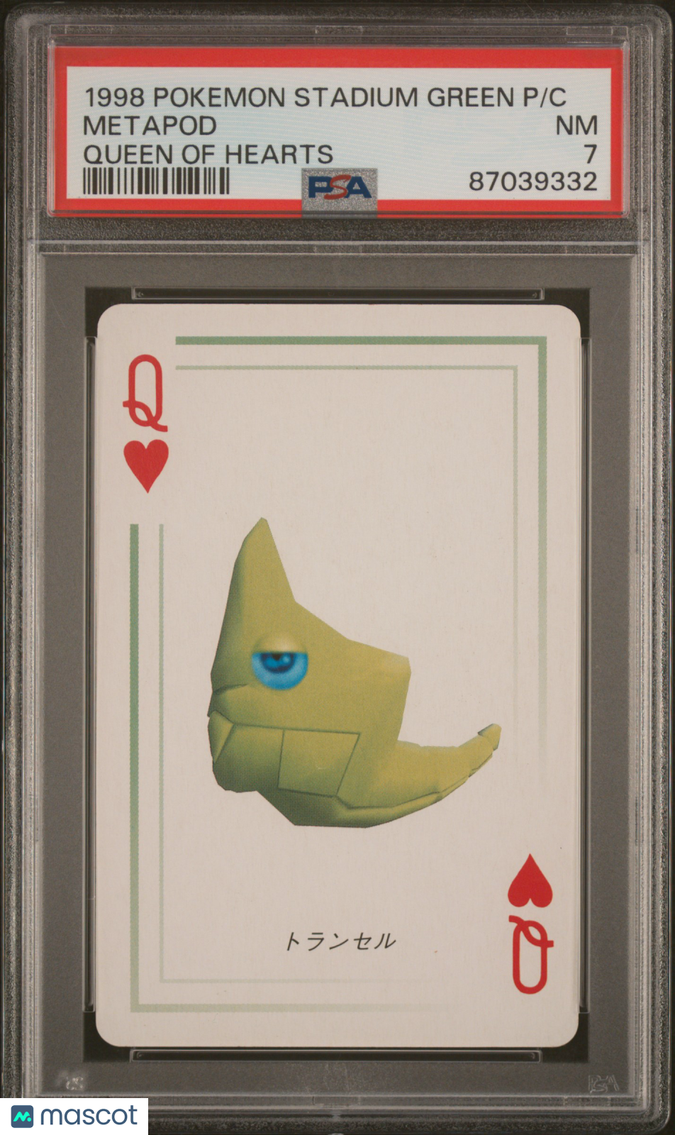 1998 Pokemon Stadium Green Version Playing Cards Metapod PSA 7 Queen of Hearts