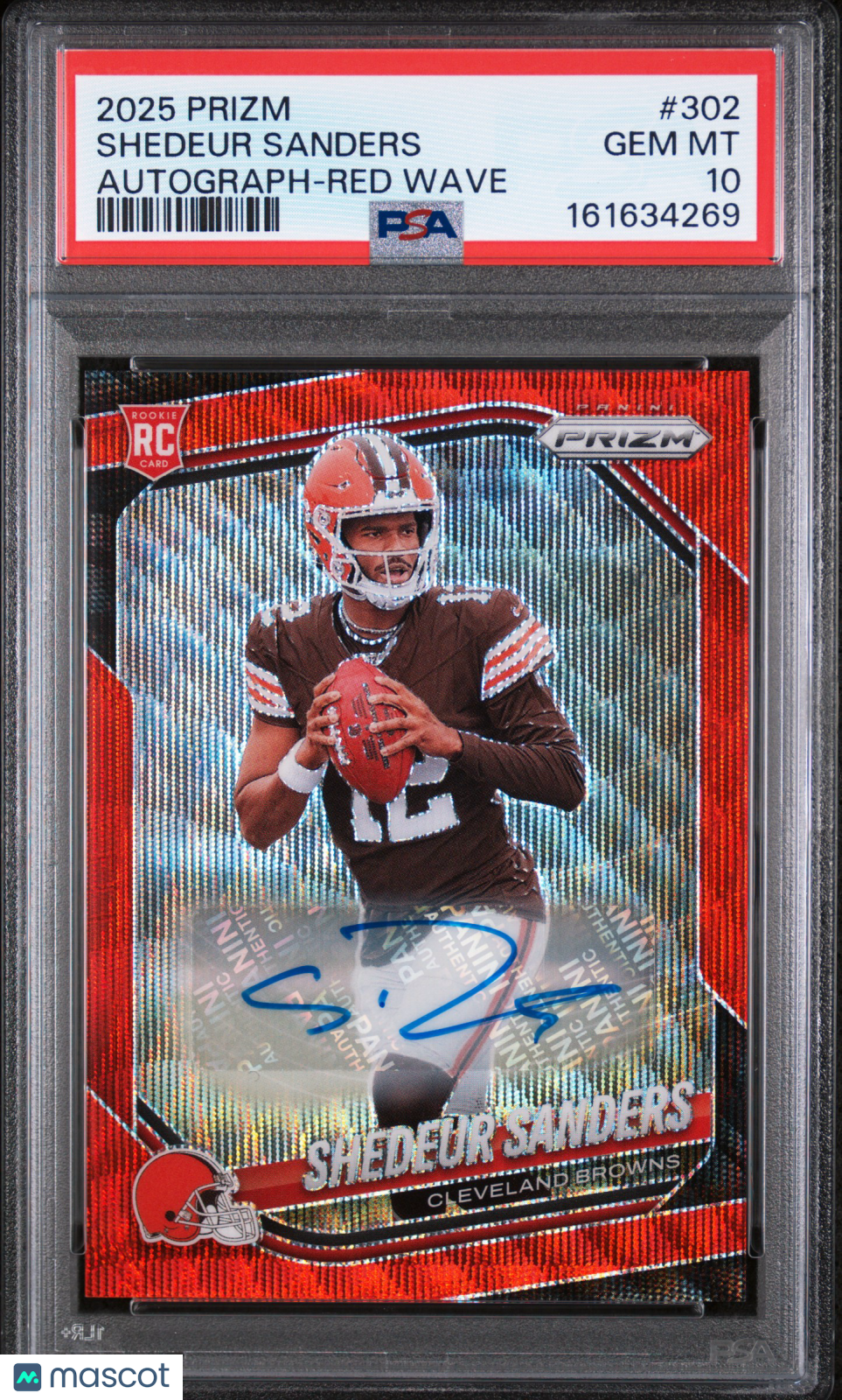2025 Panini Prizm Shedeur Sanders Auto Red Wave #302 PSA 10 /149