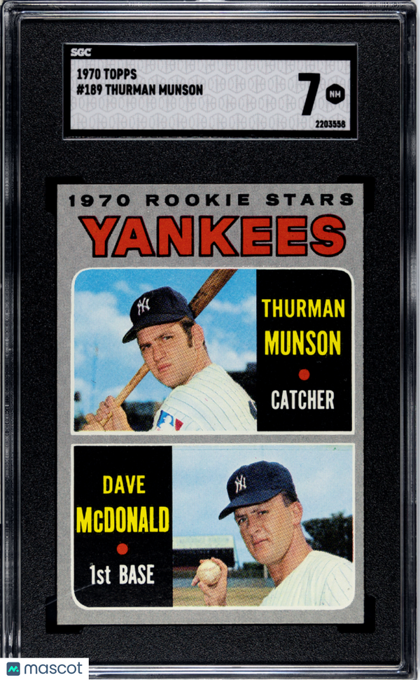 1970 Topps Thurman Munson #189 SGC 7 Baseball