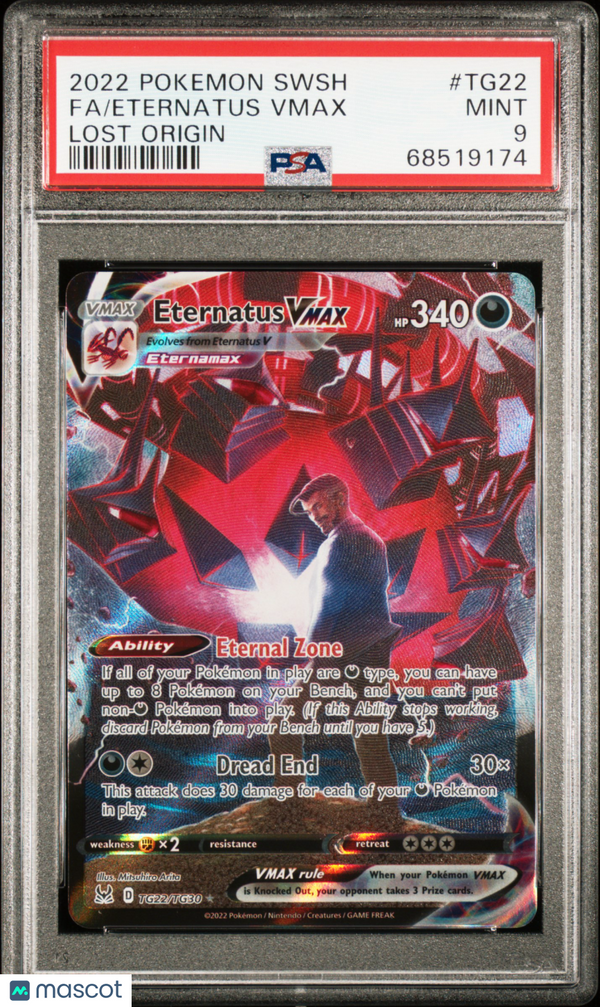 2022 Pokemon SWSH Lost Origin Eternatus Vmax #TG22 PSA 9