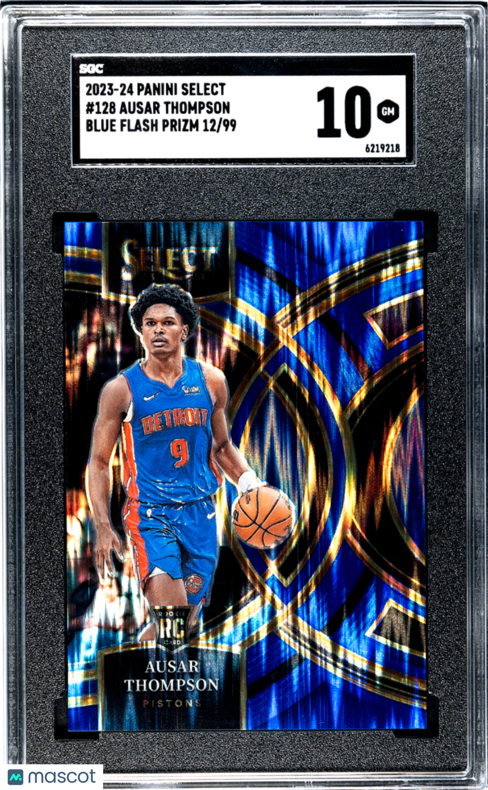 2023 Panini Select Ausar Thompson Blue Flash Prizm 99 #128 SGC 10