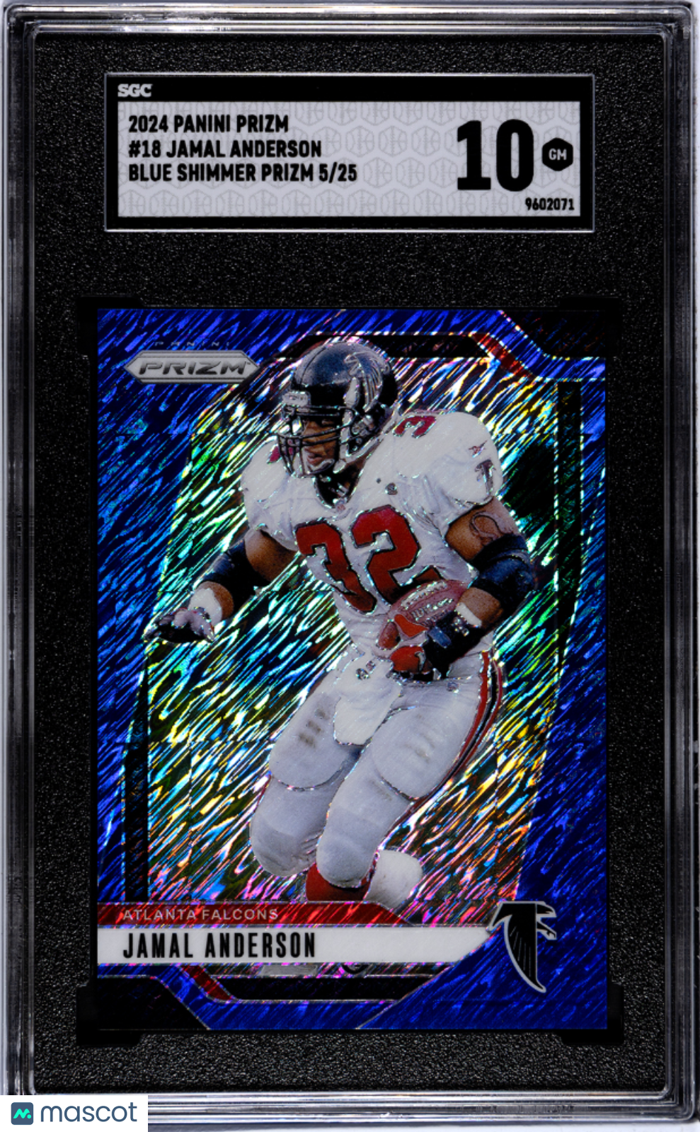 2024 Panini Prizm Jamal Anderson Blue Shim. /25 #18 SGC 10