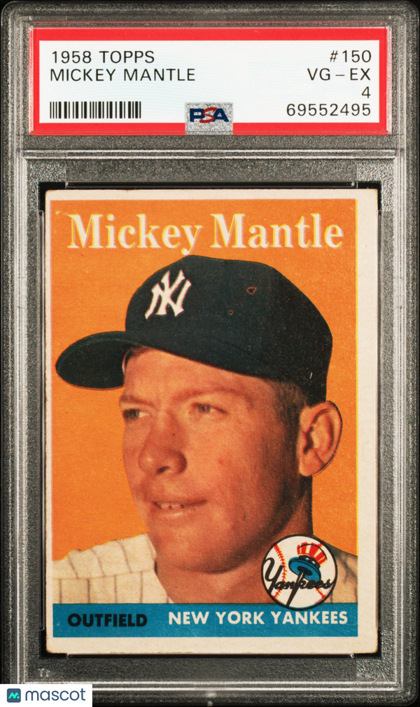 1958 Topps Mickey Mantle #150 PSA 4 Baseball