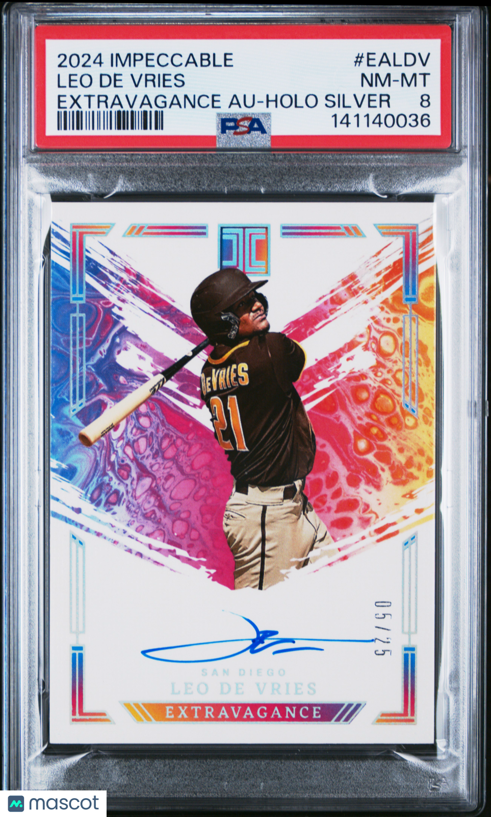 2024 Impeccable Extravagance Auto Leo De Vries Holo Silver 05/25 #EALDV PSA 8