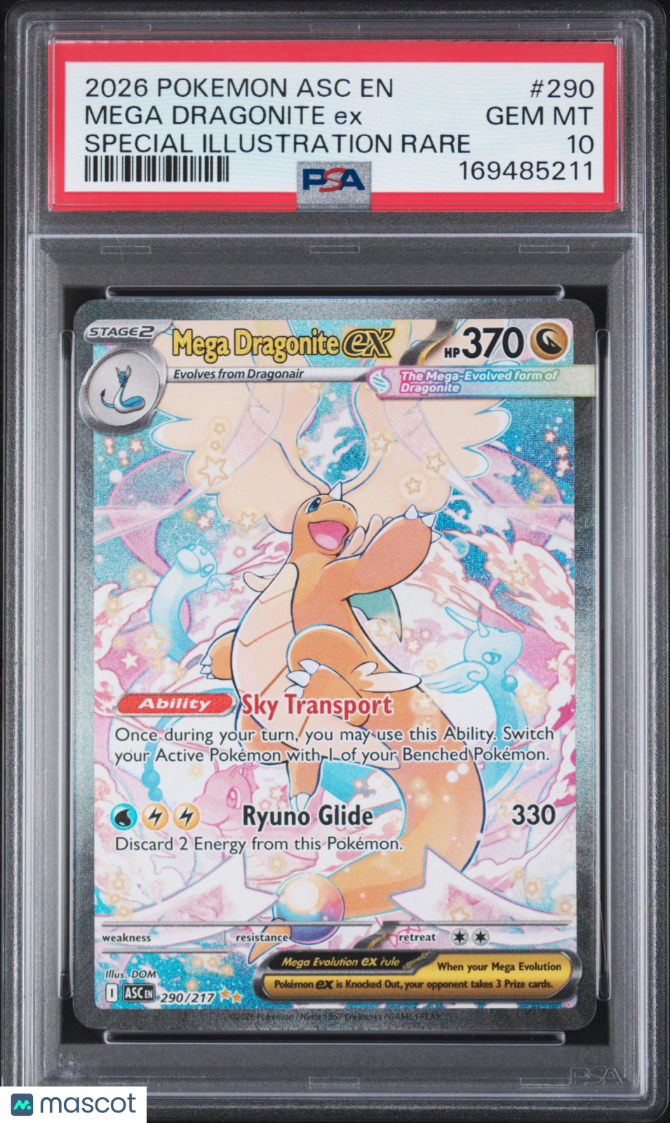 2026 Pokemon Asc EN-Mega Dragonite EX #290 Special Illustration Rare PSA 10