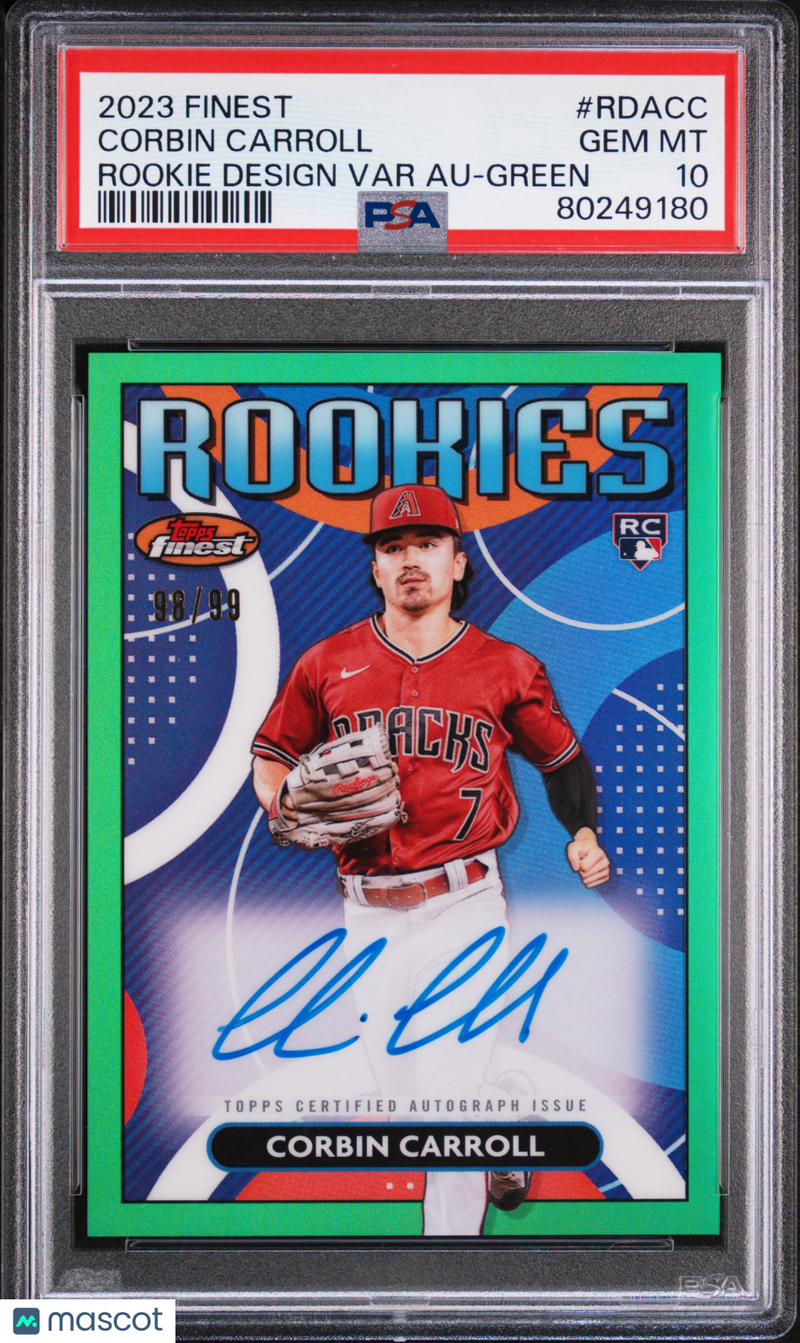 2023 Topps Finest Rookies Design Variation Autographs Corbin Carroll PSA 10 GEM