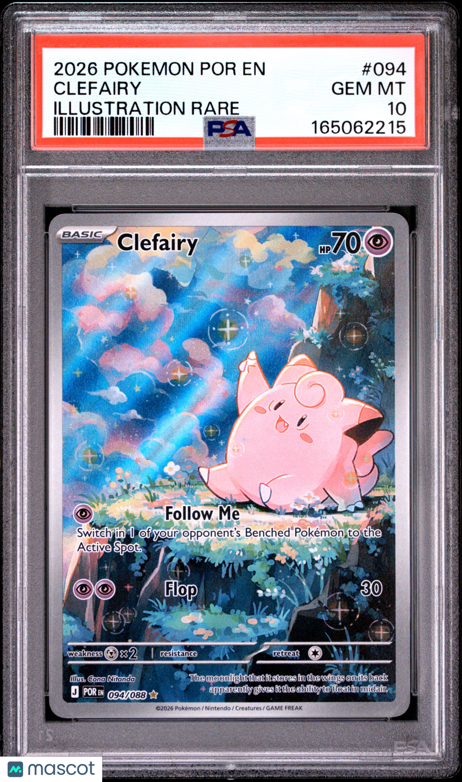 2026 Pokemon Por EN-Perfect Order Clefairy #094 Illustration Rare PSA 10