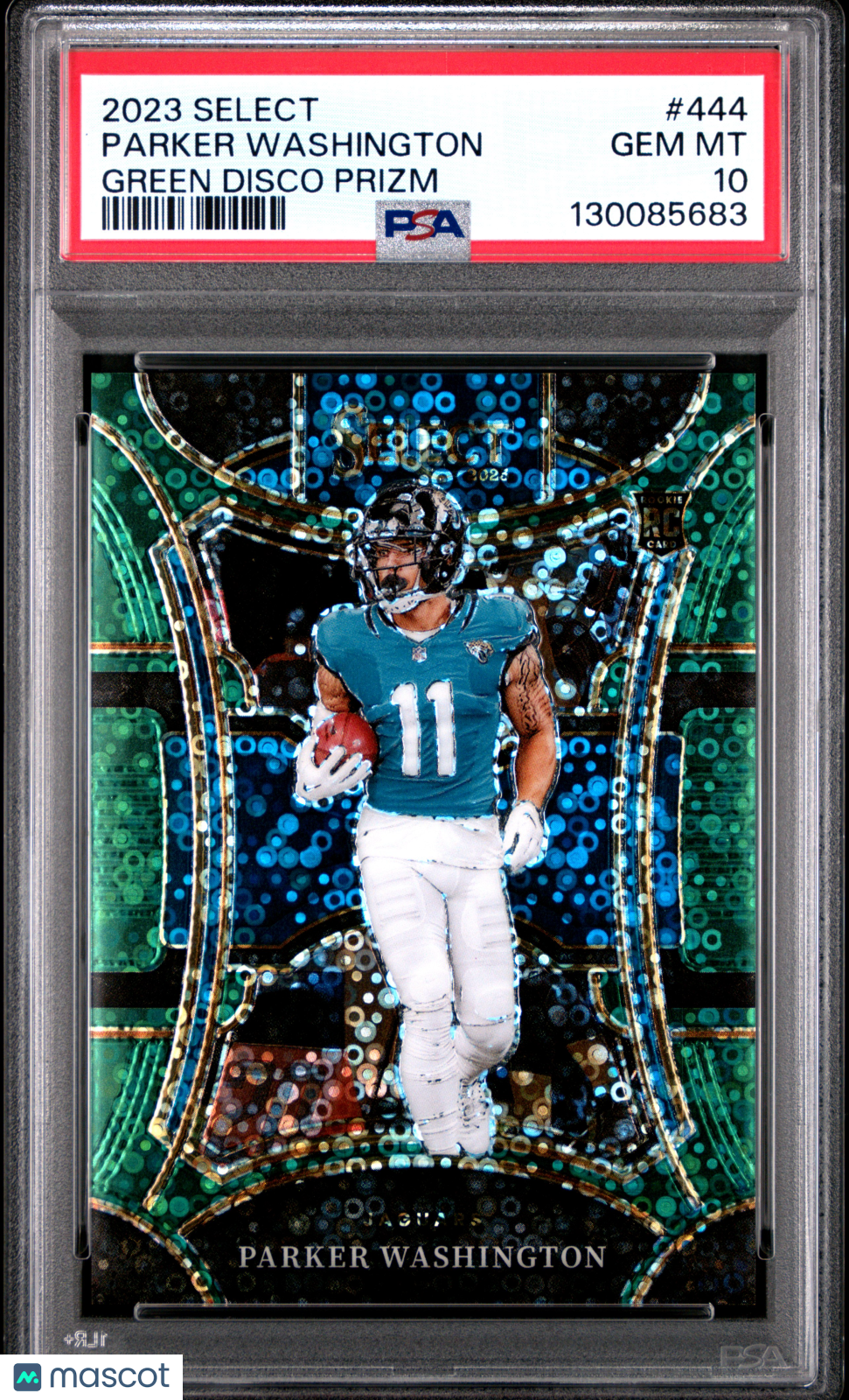 2023 Select Parker Washington /5 Green Disco Prizm Rookie PSA 10 GEM MINT Jags
