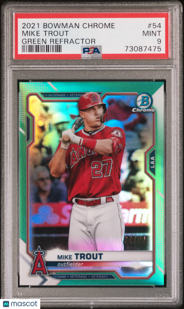 2021 Bowman Chrome Mike Trout #54 PSA 9 Baseball