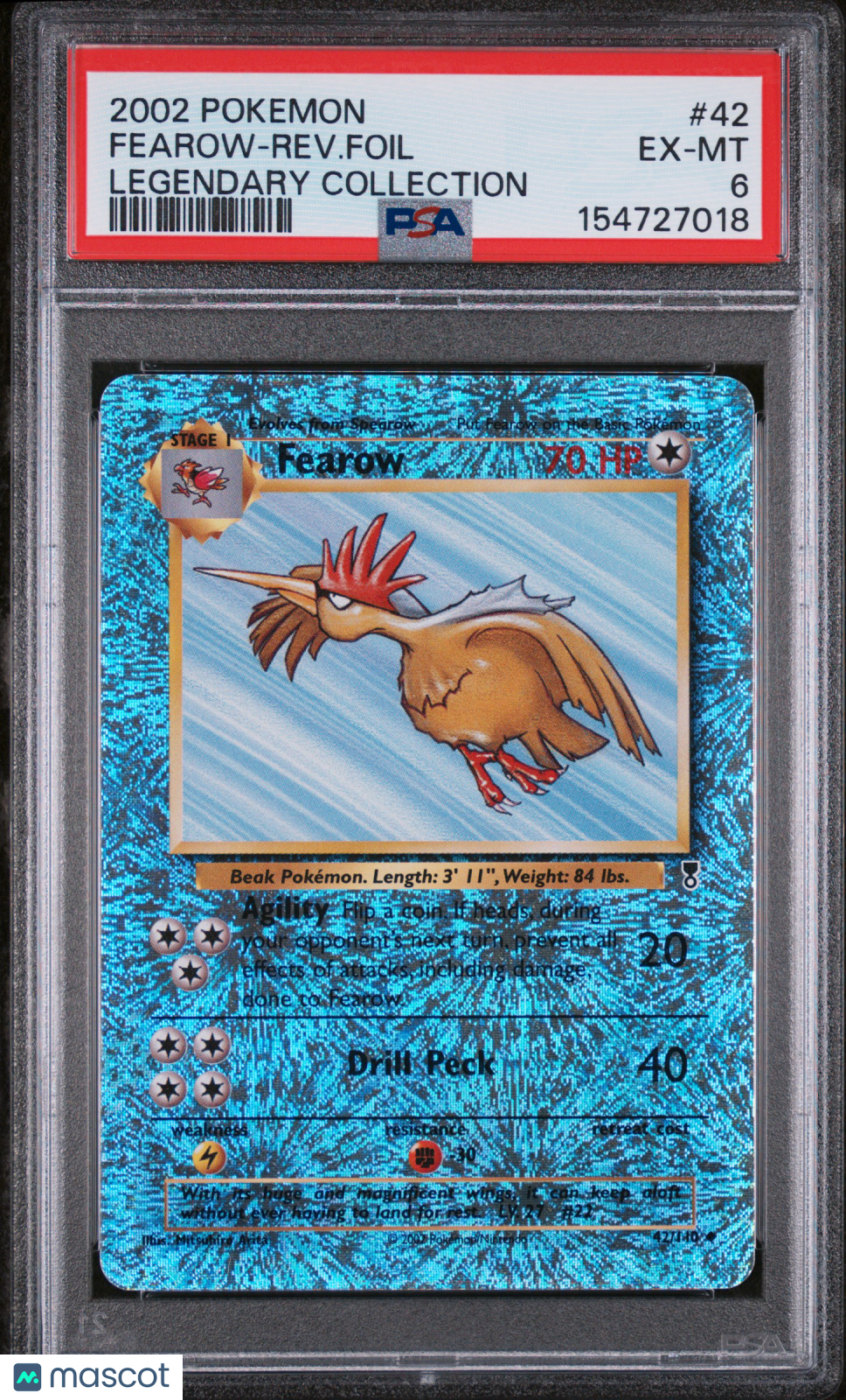 2002 Pokemon Legendary Collection Fearow-Rev. Foil #42 PSA 6