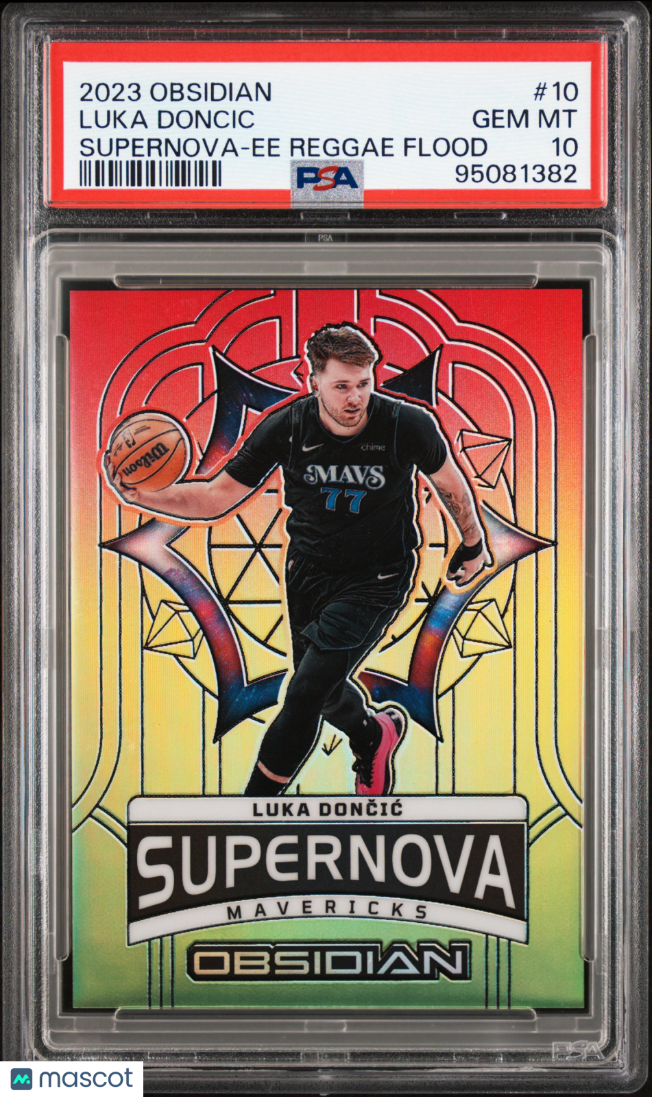 2023 Panini Obsidian Supernova Luka Doncic EE Reggae Flood #10 PSA 10 GEM MINT