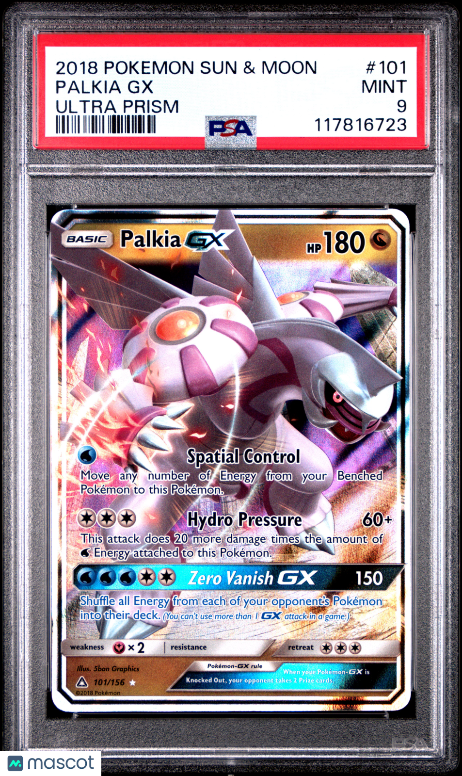 2018 Pokemon Sun & Moon Ultra Prism Palkia GX #101 Ultra Prism PSA 9