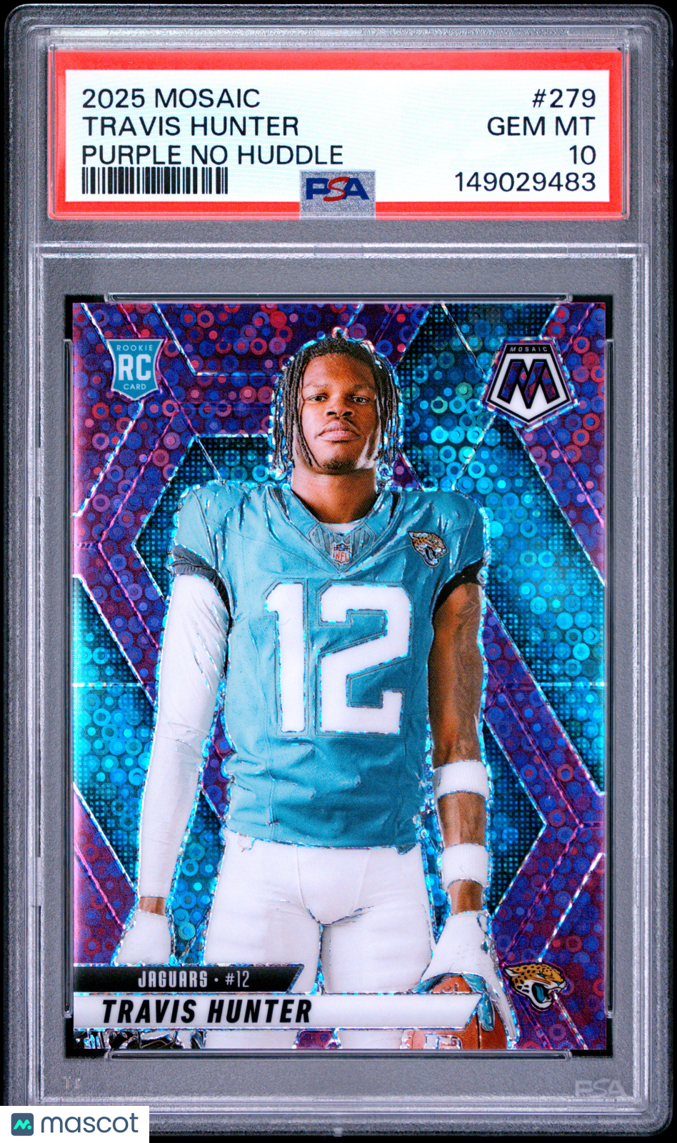 2025 Panini Mosaic Travis Hunter Purple No Huddle #279 PSA 10