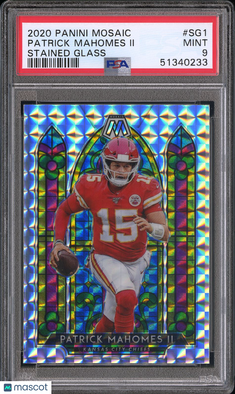 2020 Panini Mosaic Stained Glass Patrick Mahomes II #SG1 PSA 9