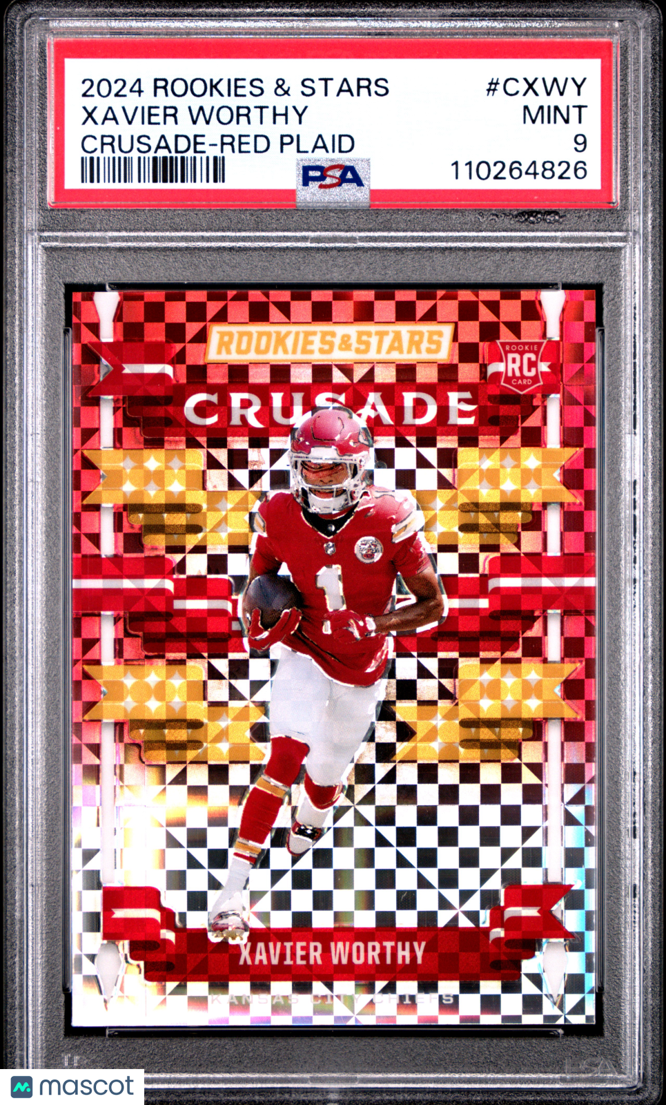 2024 Panini Rookies & Stars Crusade Xavier Worthy Red Plaid Rookie #CXWY PSA 9