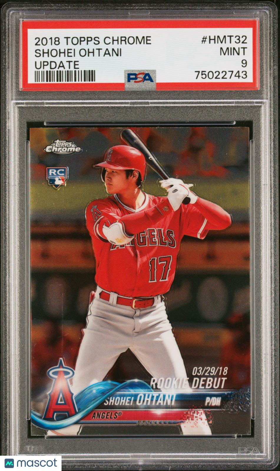 2018 Topps Chrome Update Shohei Ohtani Batting #HMT32 PSA 9 Anaheim Angels