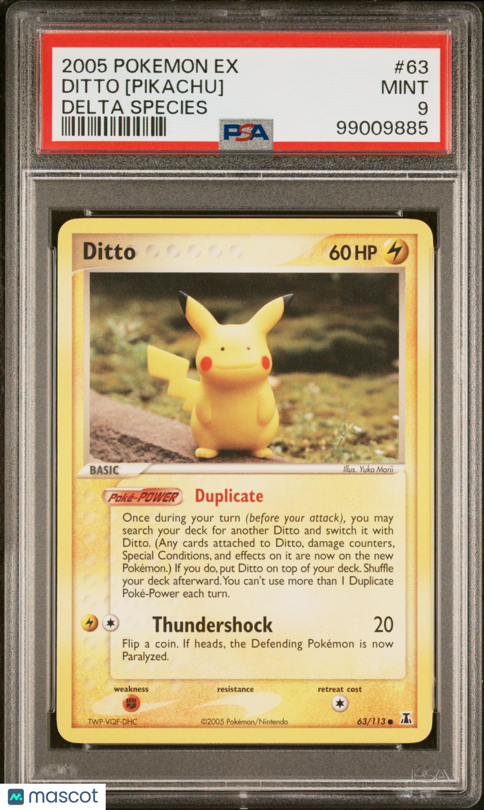 2005 Pokemon EX Delta Species Ditto [Pikachu] #63 PSA 9 MINT