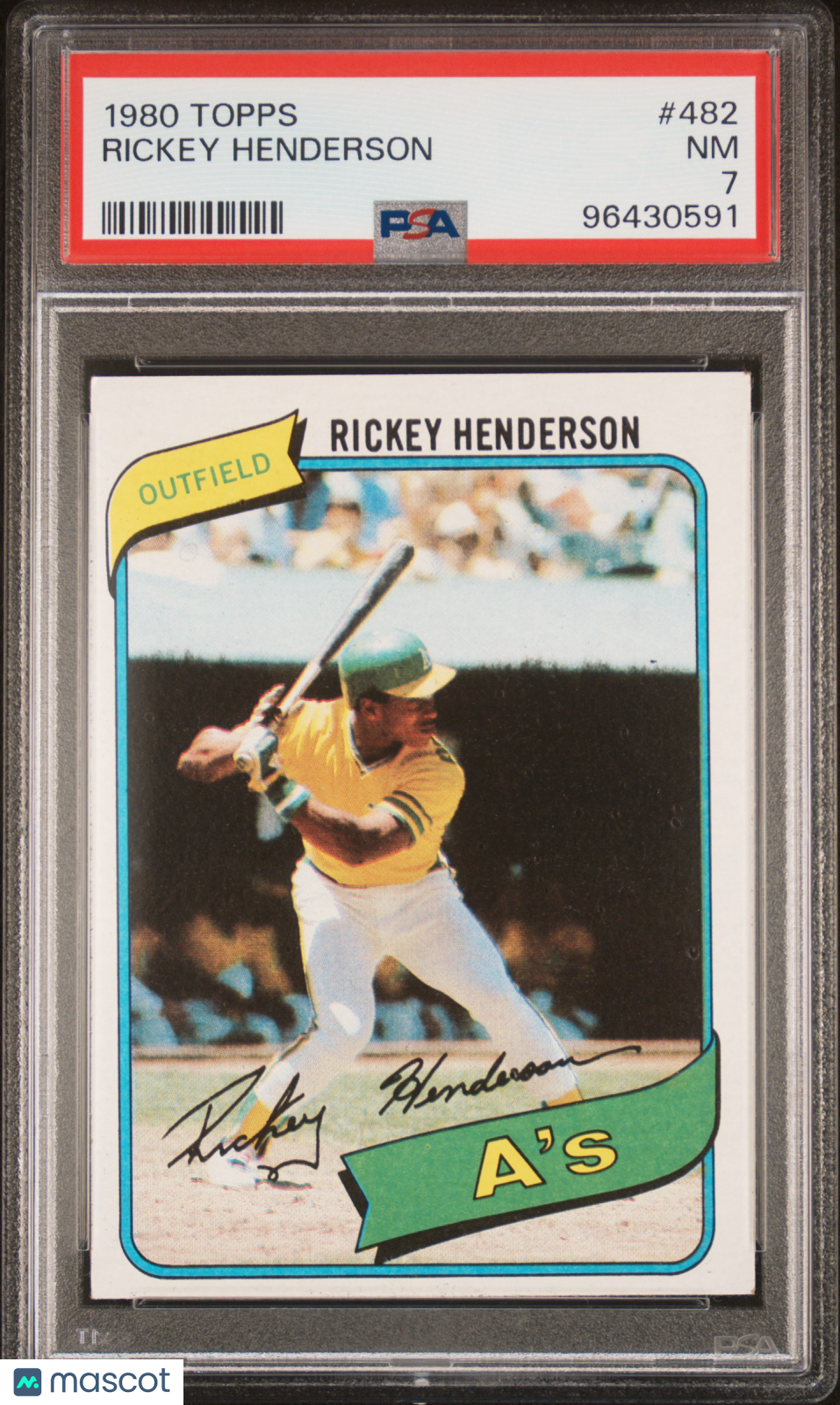 1980 Topps Rickey Henderson Rookie #482 PSA 7 Oakland Athletics