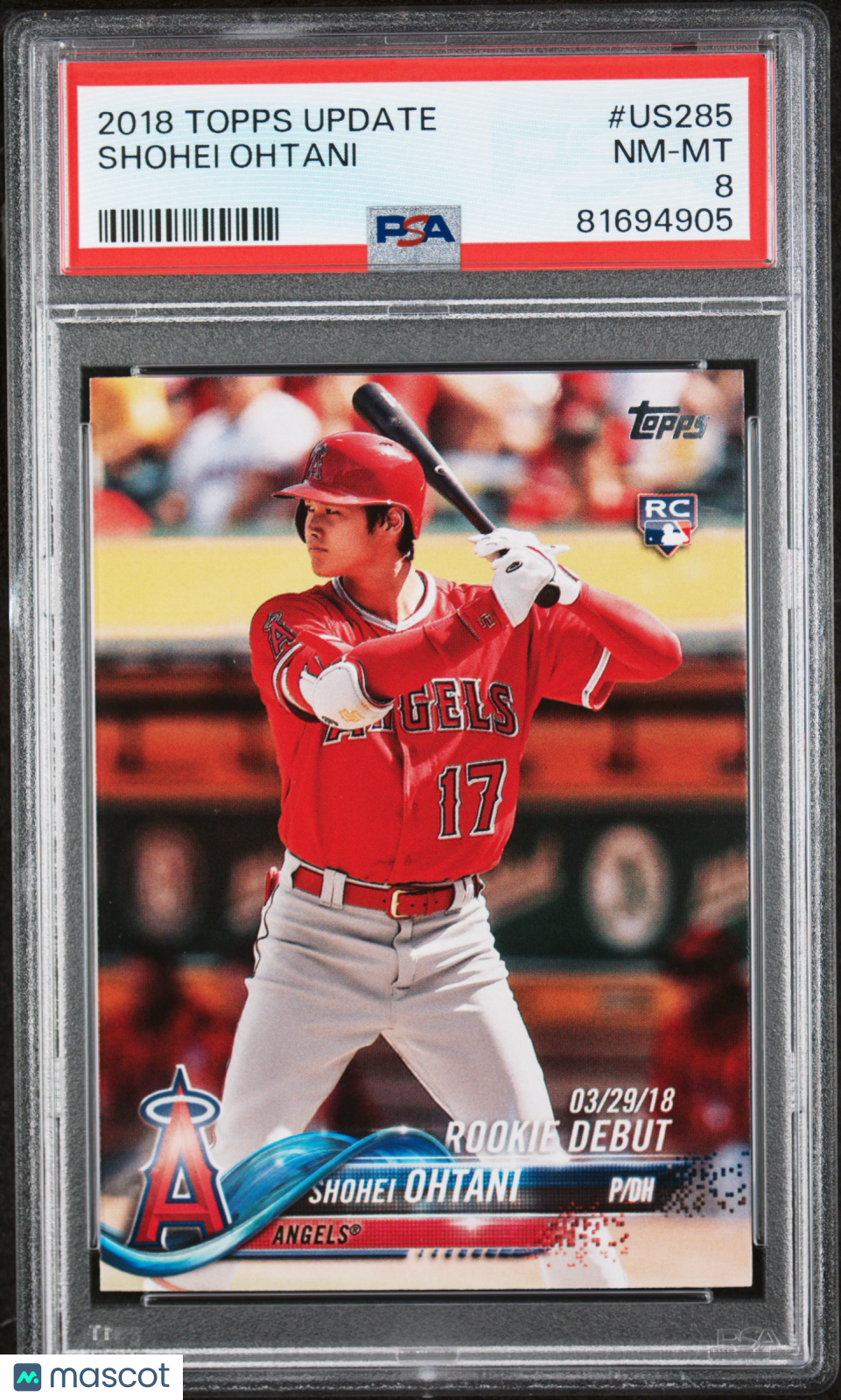 2018 Topps Update Shohei Ohtani #US285 PSA 8