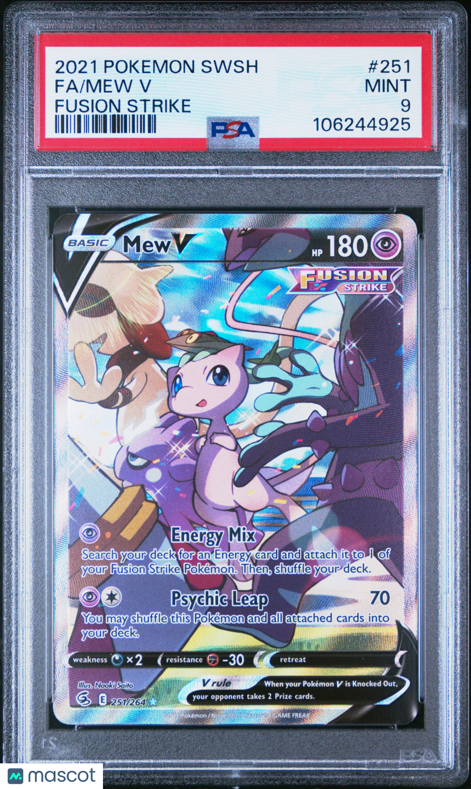 2021 Pokemon Sword & Shield Fusion Strike Mew V #251 Fusion Strike Fa PSA 9
