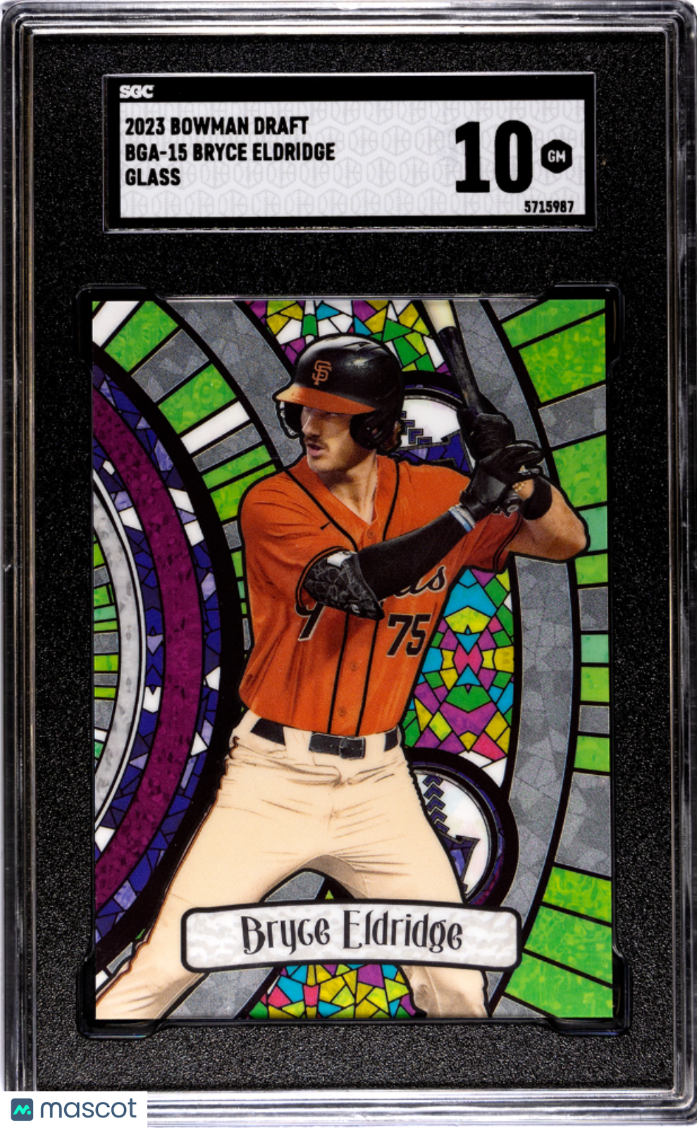 2023 Bowman Draft Bryce Eldridge Glass SGC 10 GERM MINT San Francisco Giants