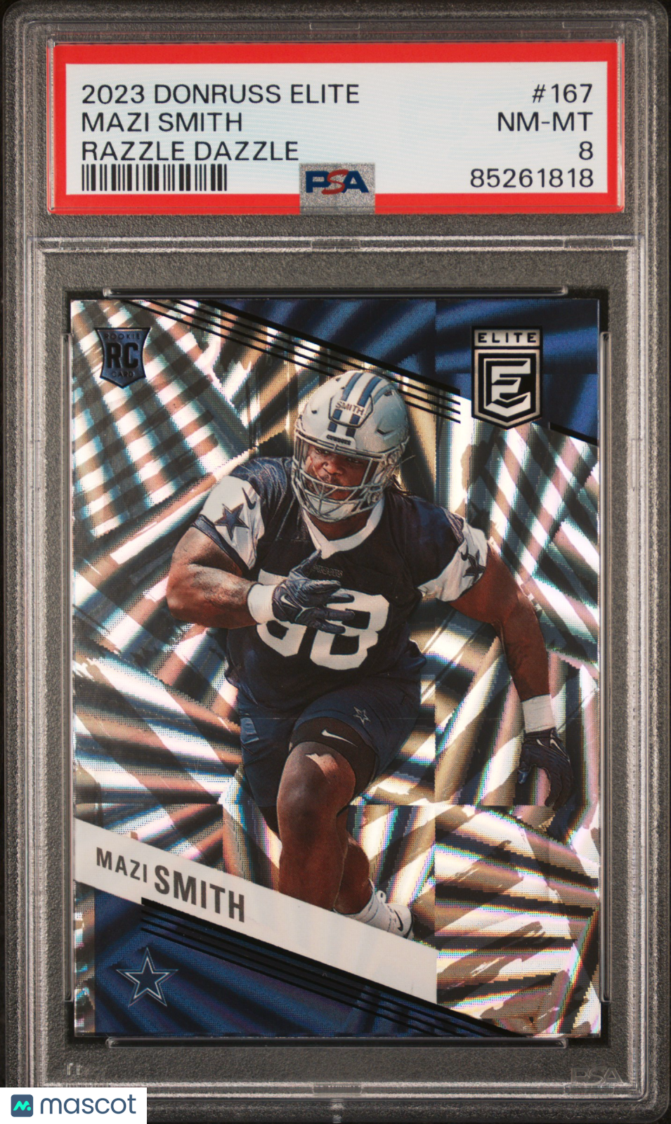 2023 Panini Donruss Elite Mazi Smith Razzle Dazzle #167 PSA 8 Dallas Cowboys