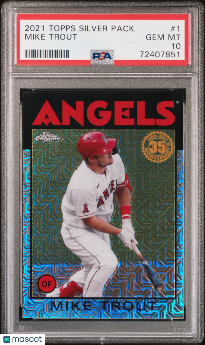 2021 Topps Silver Pack 1986 Chrome Promo Mike Trout