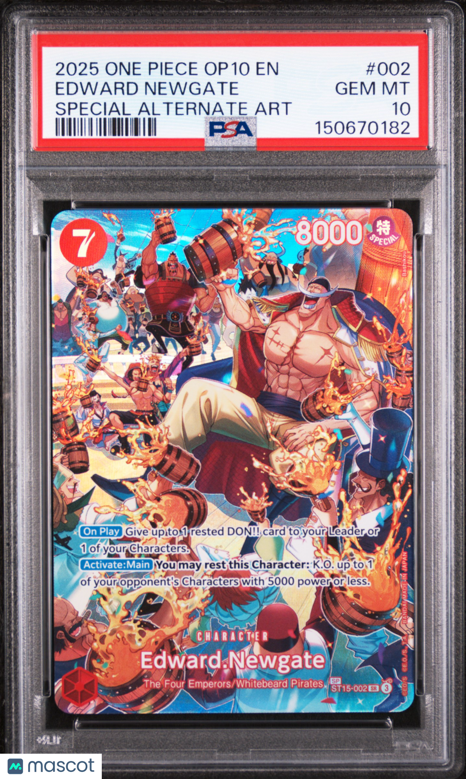 2025 One Piece OP10-Royal Blood Edward Newgate #002 Special Alternate Art PSA 10