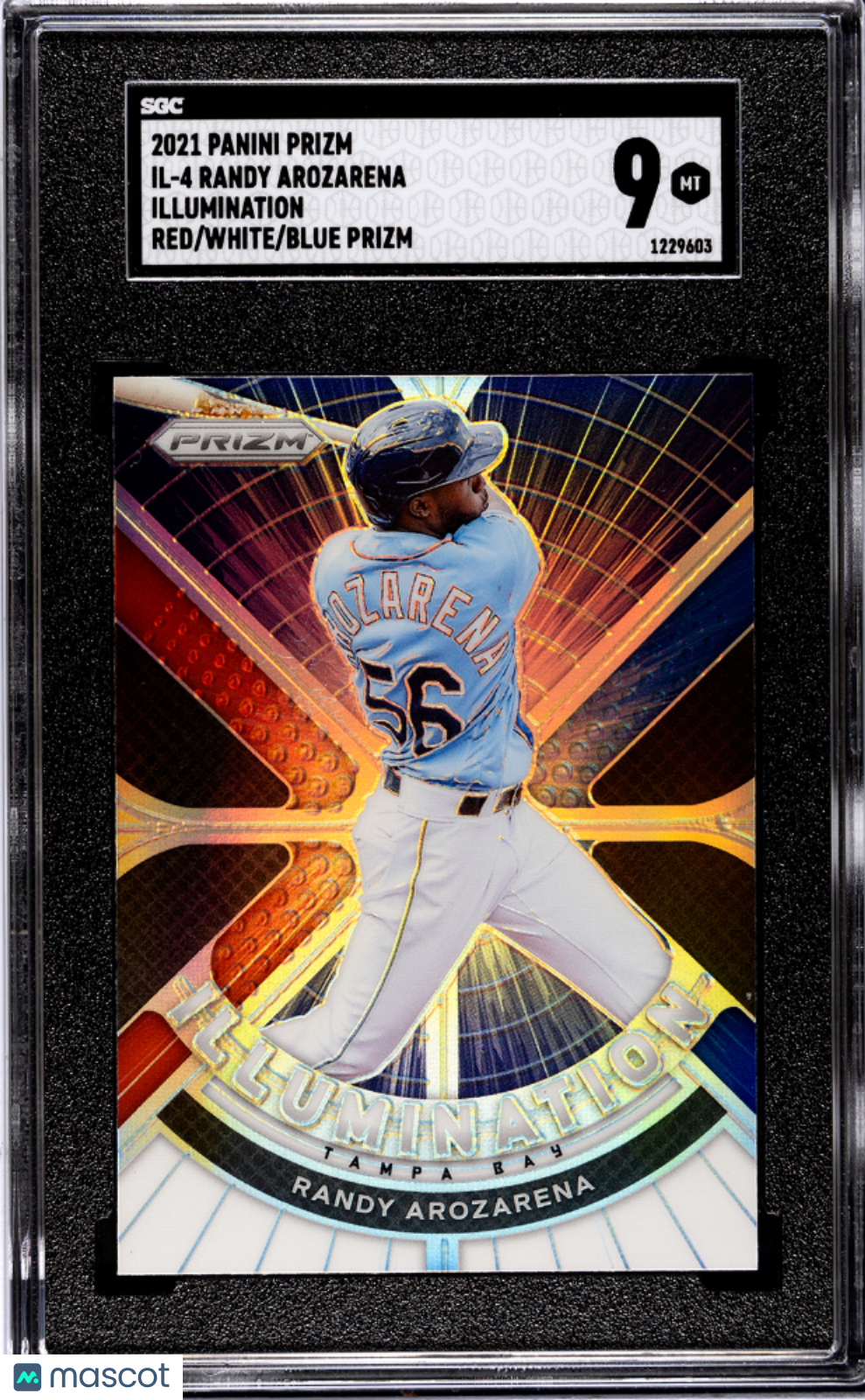 2021 Panini Prizm Randy Arozarena Illumination Red White Blue #IL-4 SGC 9