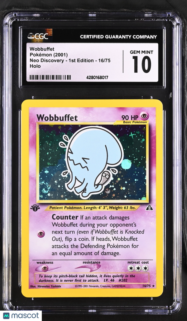 2001 Pokémon Wobbuffet #16/75 English CGC 10