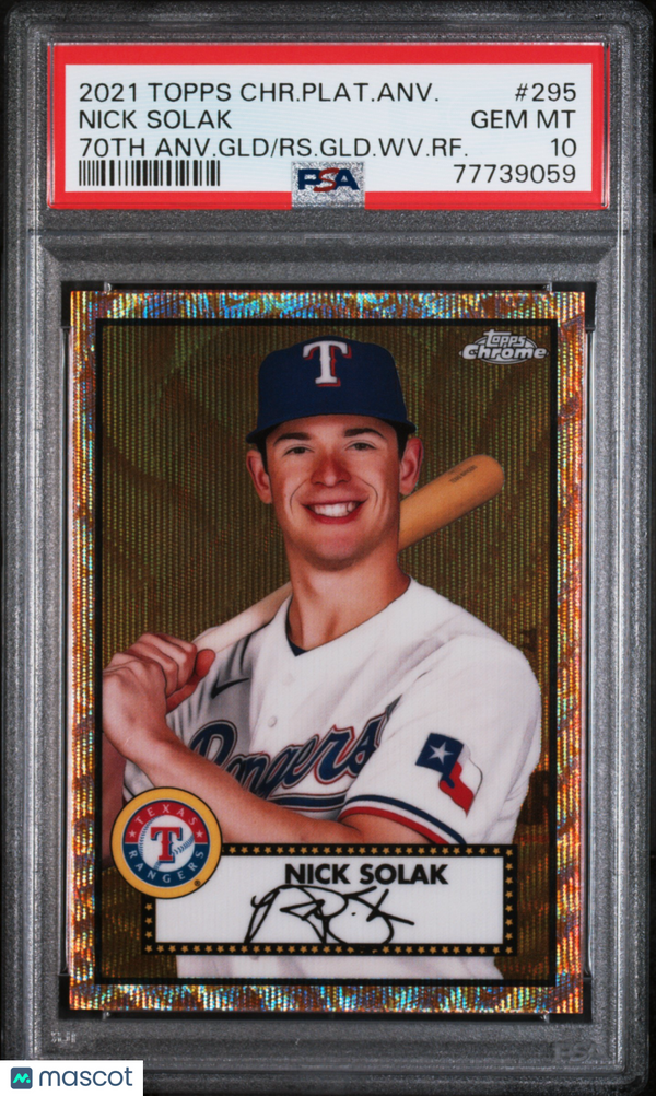 2021 Topps Chrome Platinum Anniversary Nick Solak #295 PSA 10 Baseball