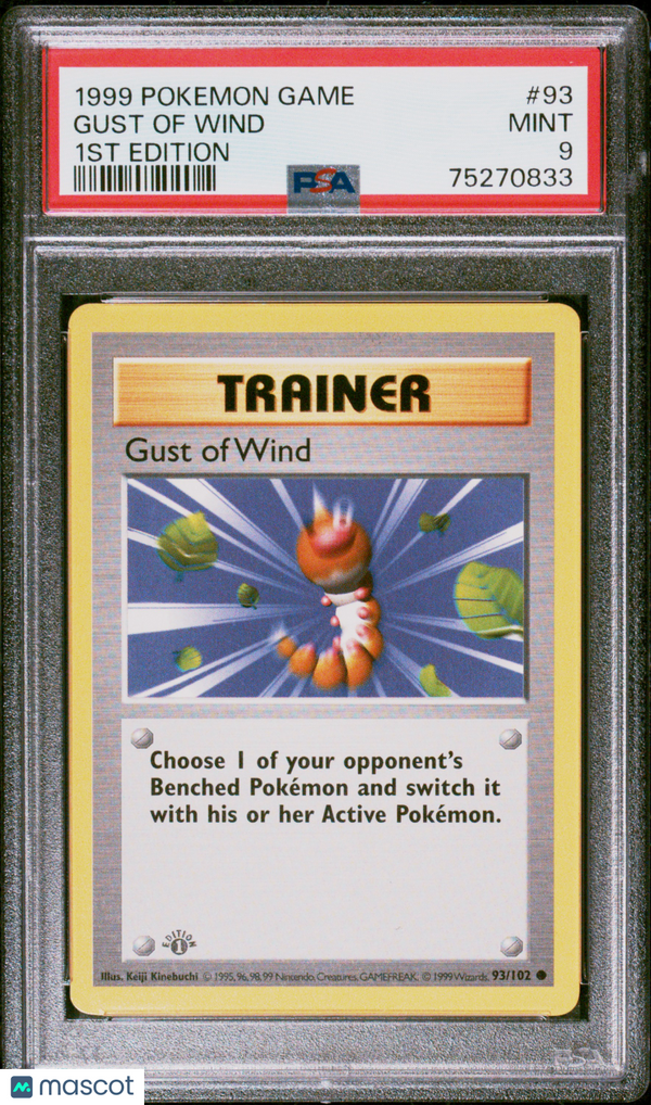 1999 PokéMon TCG Gust Of Wind #93 PSA 9