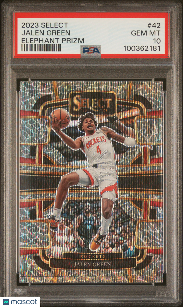 2023 Panini Select Jalen Green Elephant Prizm #42 PSA 10 GEM MINT