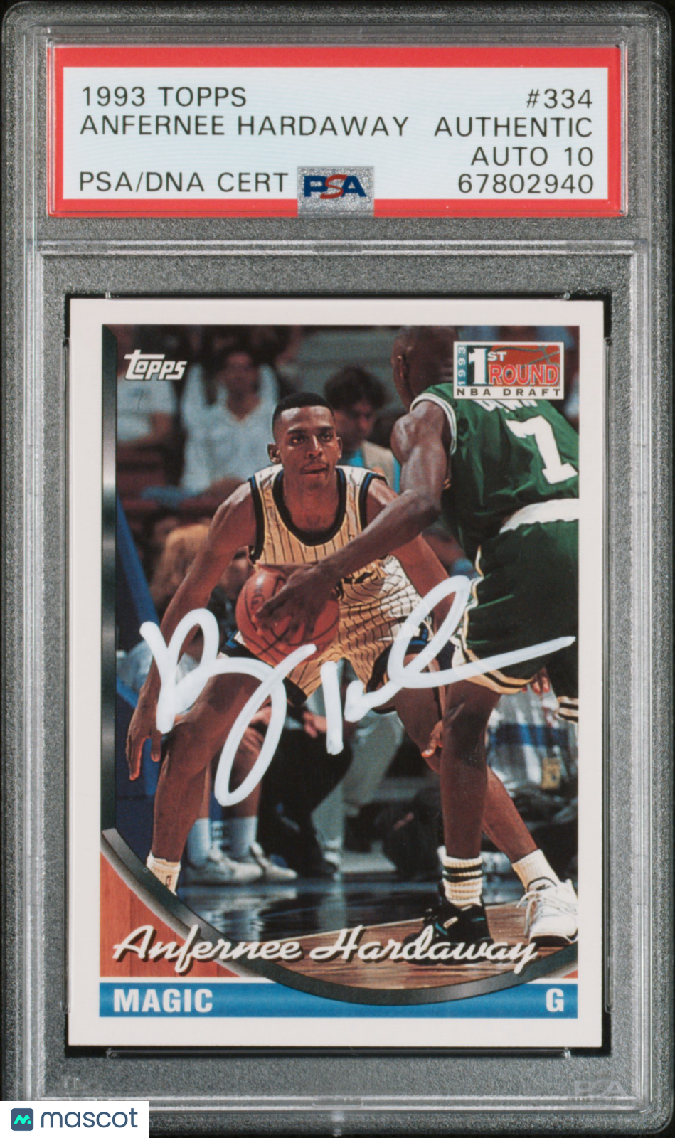 1993 Topps Anfernee Hardaway #334 PSA Authentic Auto 10 On Card Signature