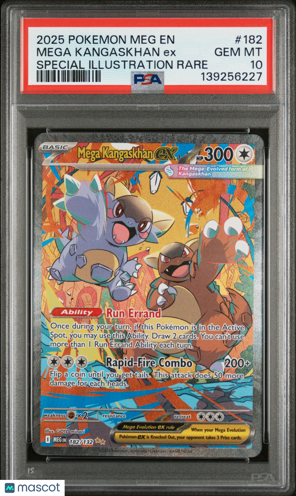 2025 Pokemon Meg EN-Mega Evolution Mega Kangaskhan EX #182 PSA 10