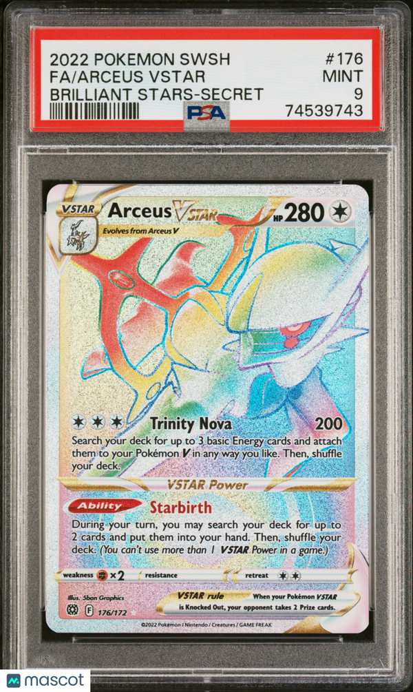 PokéMon TCG Arceus Vstar #176 Brilliant Stars-Secret PSA 9