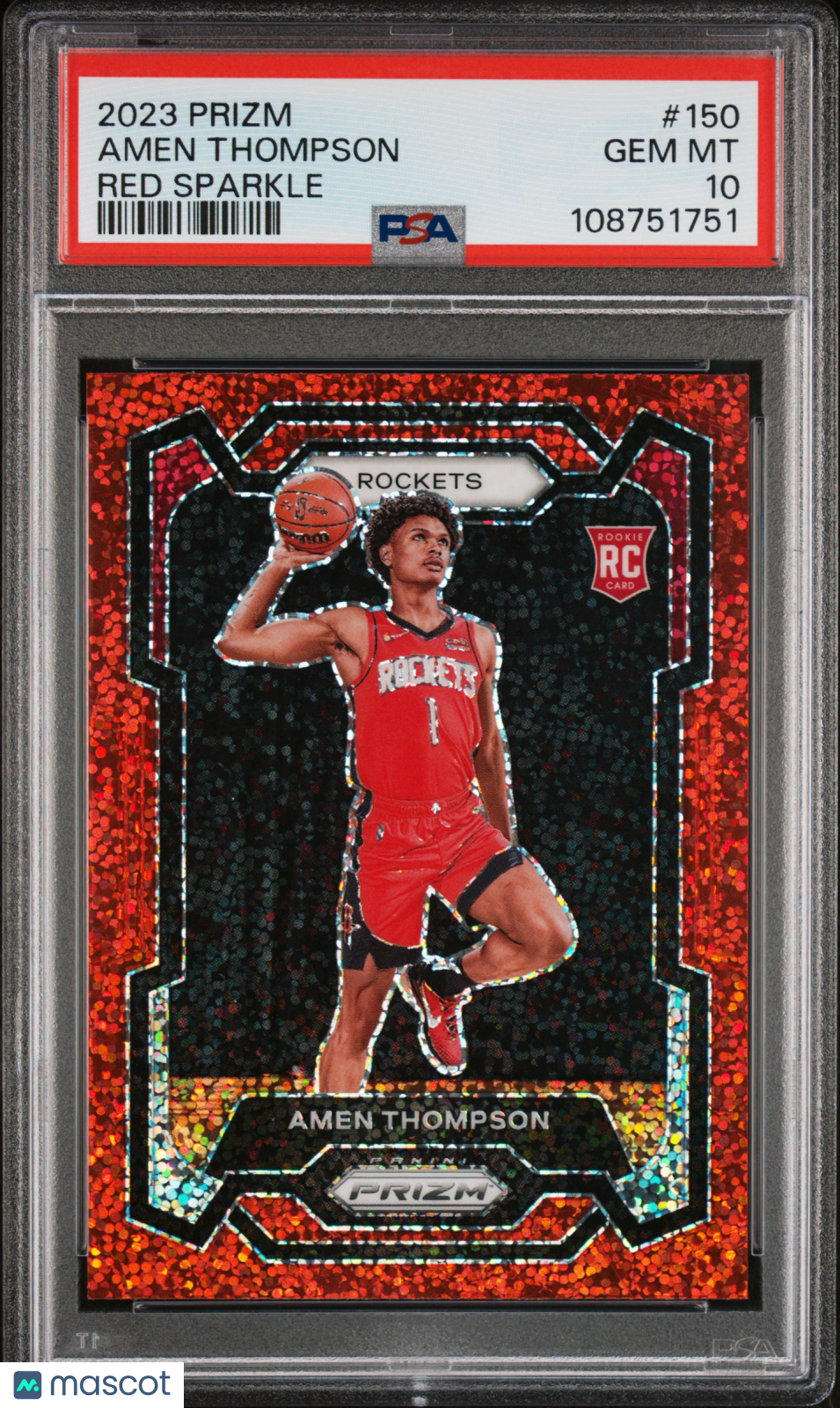 2023 Panini Prizm Amen Thompson Red Sparkle #150 PSA 10