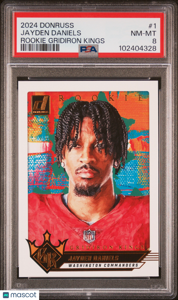 2024 Panini Donruss Rookie Gridiron Kings Jayden Daniels #1 PSA 8