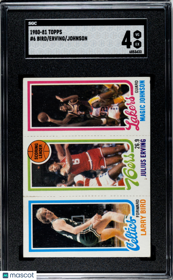 1980-81 Topps Johnson Erving Bird #6 SGC 4