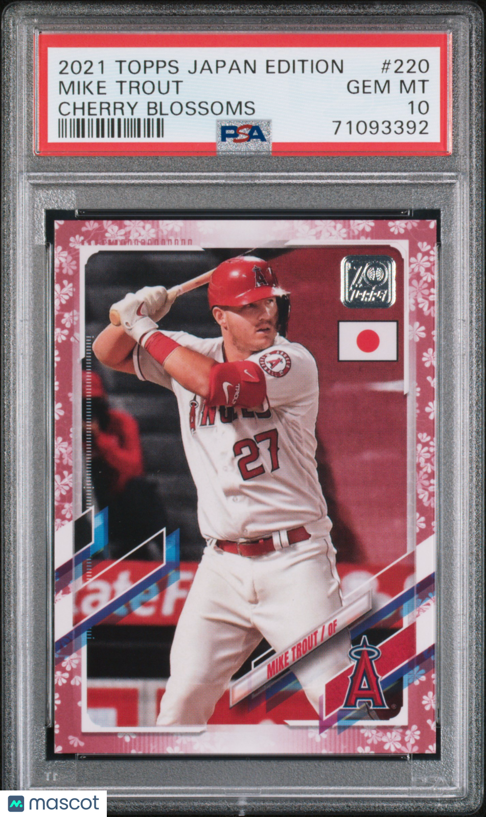 2021 Topps Japan Edition Mike Trout Cherry Blossoms 68/99 #220 PSA 10 Angels