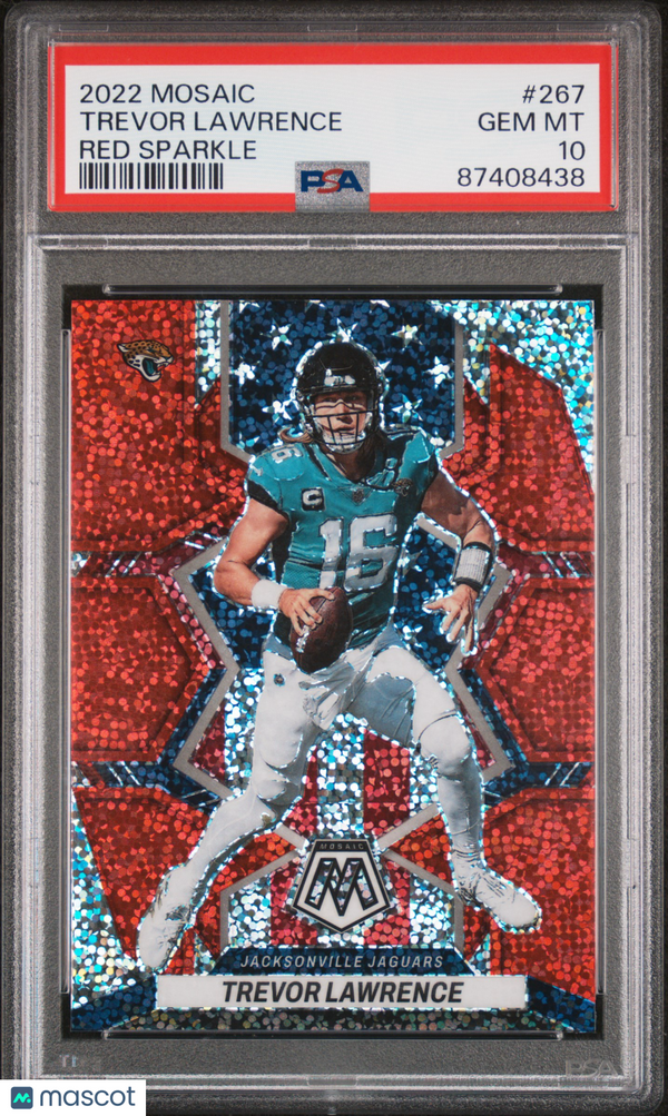 2022 Panini Mosaic Trevor Lawrence Red Sparkle #267 PSA 10