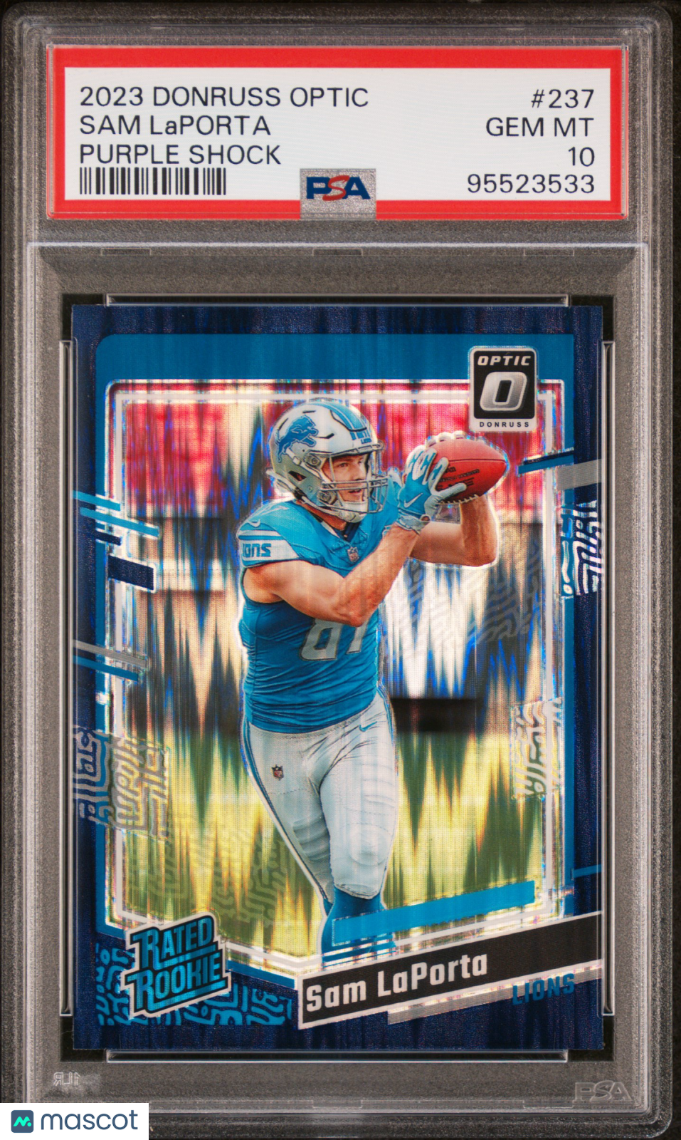 2023 Panini Donruss Optic Sam Laporta Purple Shock Rookie #237 PSA 10 GEM MINT
