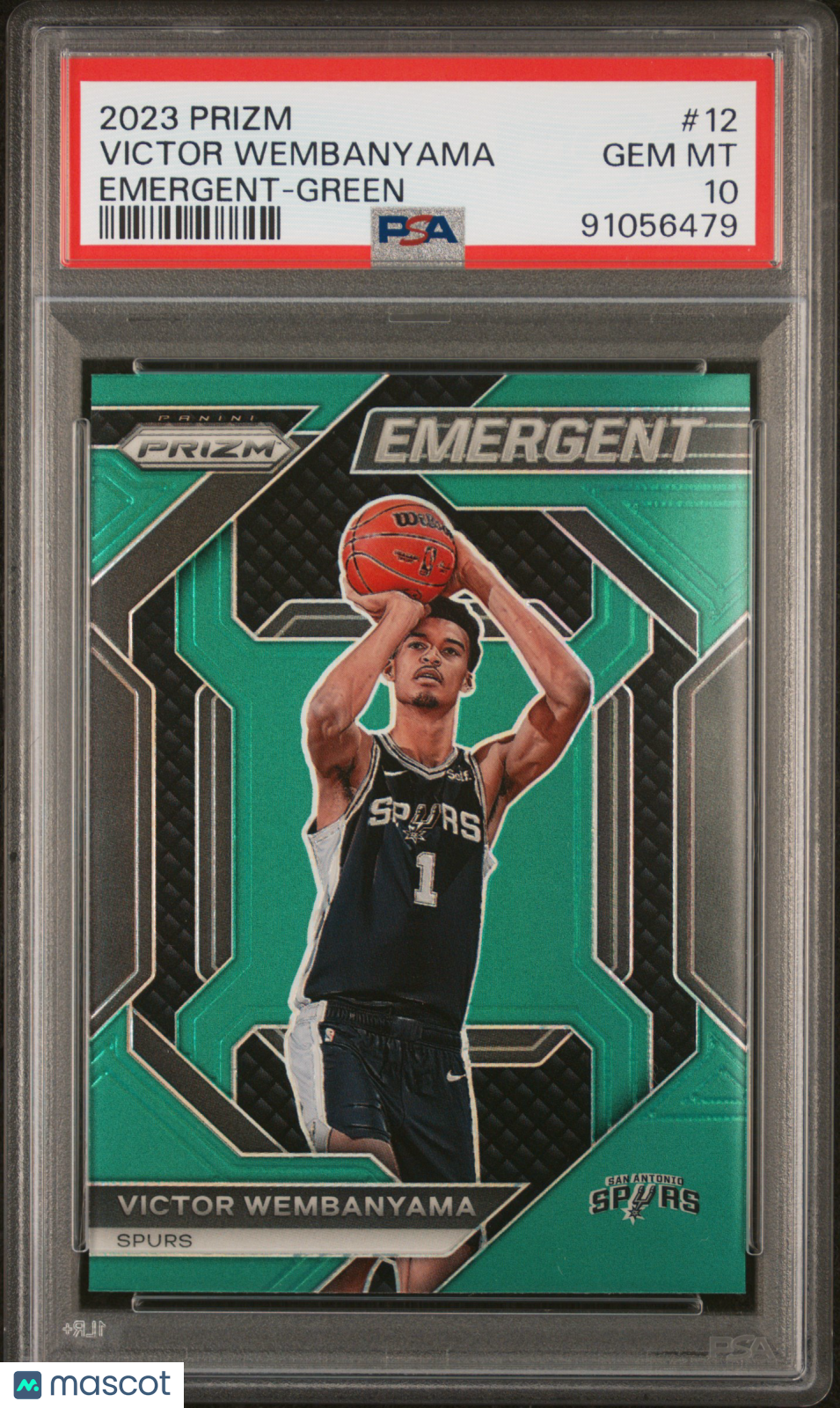2023 Panini Prizm Emergent Victor Wembanyama Green Rookie PSA 10 GEM MINT Spurs
