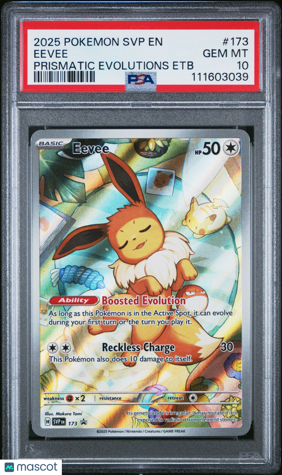 2025 Pokemon SVP EN Black Star Promo Eevee #173 Prismatic Evolutions Etb PSA 10
