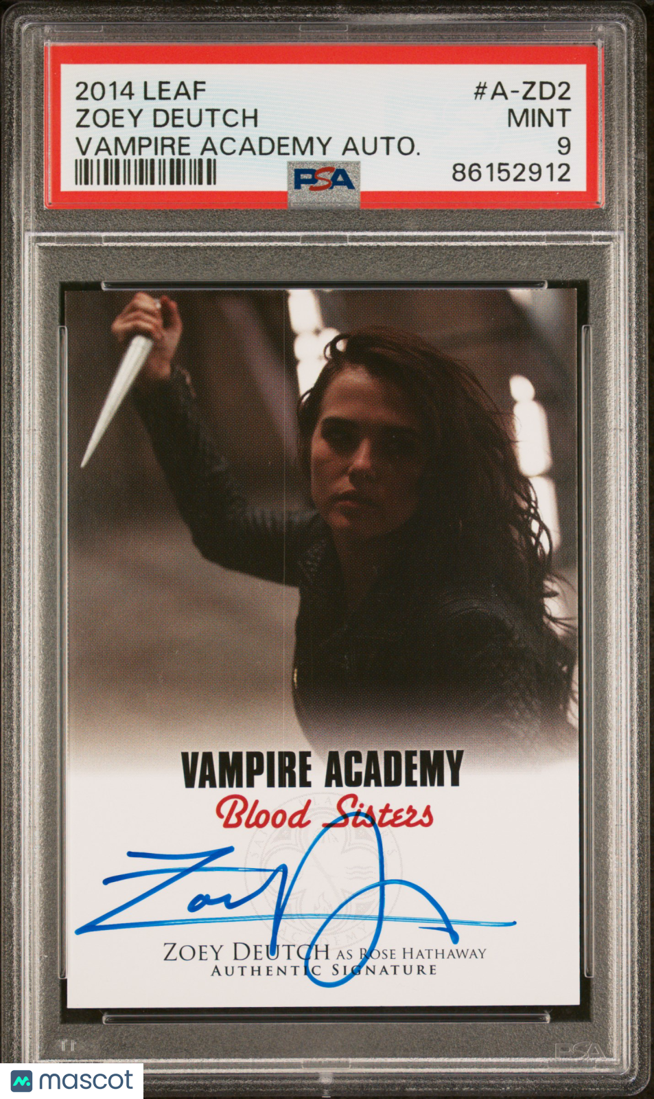 2014 Leaf Vampire Academy Autograph Zoey Deutch #A-ZD2 PSA 9